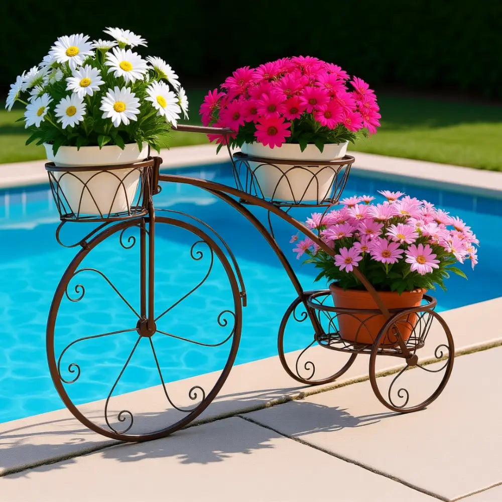 Porte plante vélo - Bronze