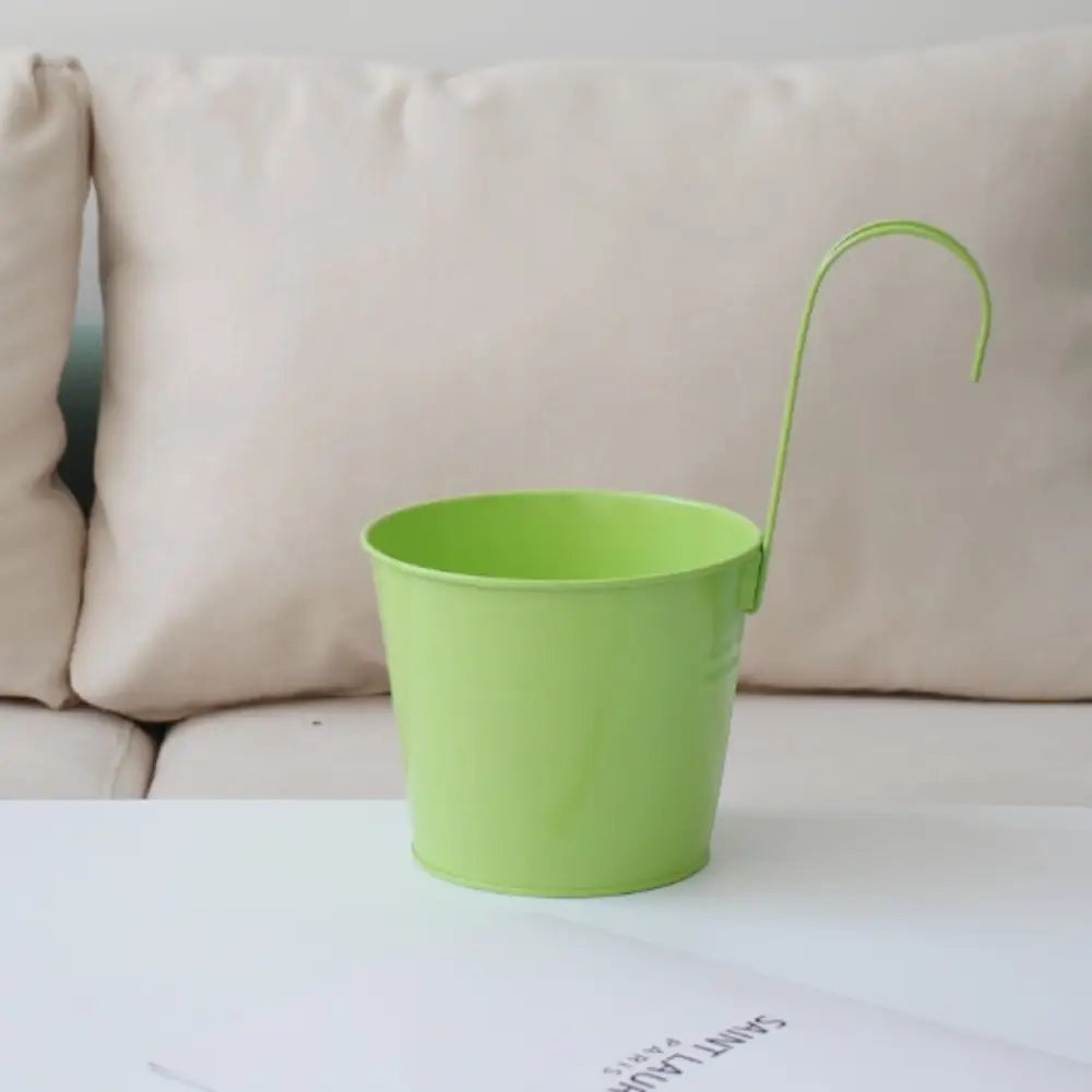 Pot de fleur à suspendre en métal - Vert clair