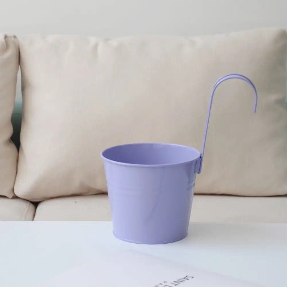 Pot de fleur à suspendre en métal - Violet clair
