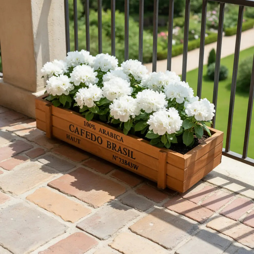 Pot de fleur bois terrasse