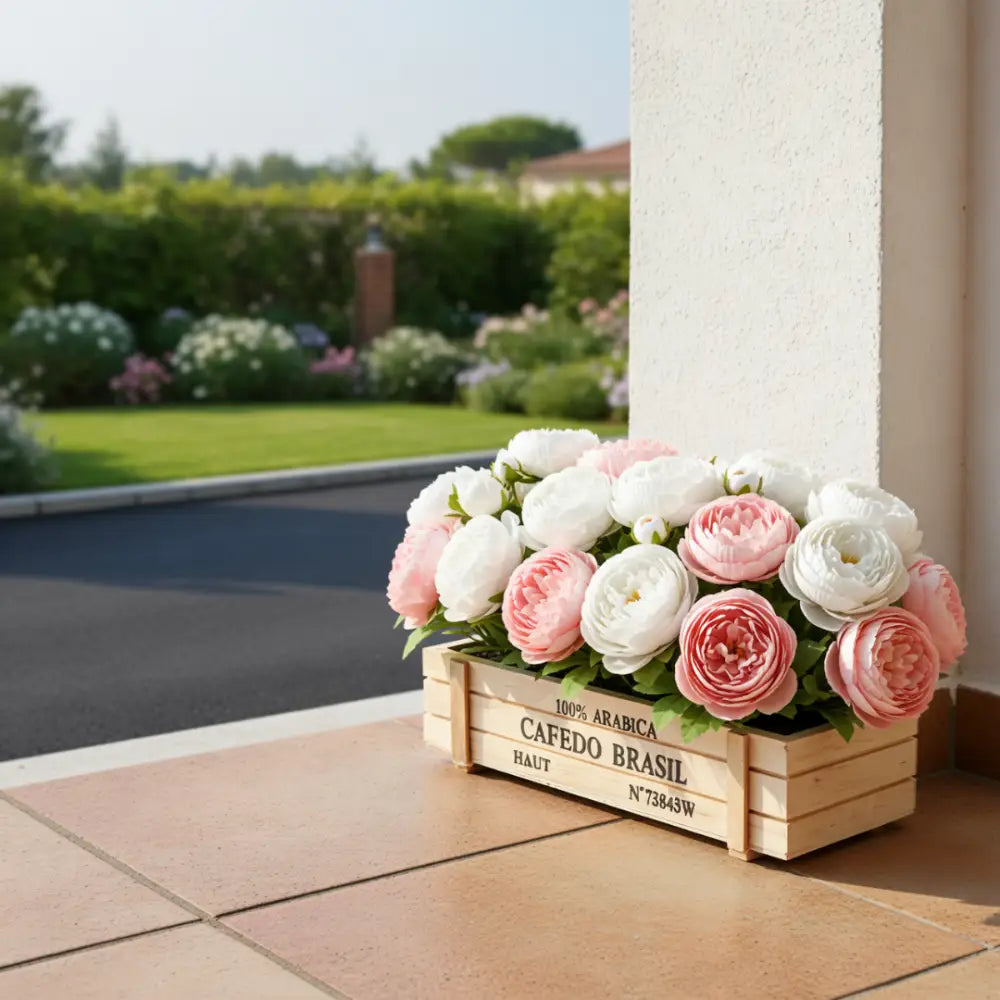 Pot de fleur bois terrasse