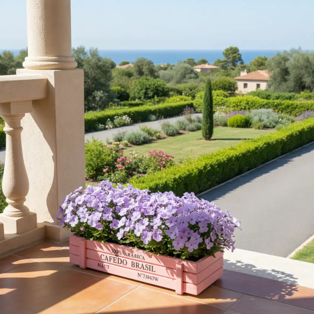 Pot de fleur bois terrasse
