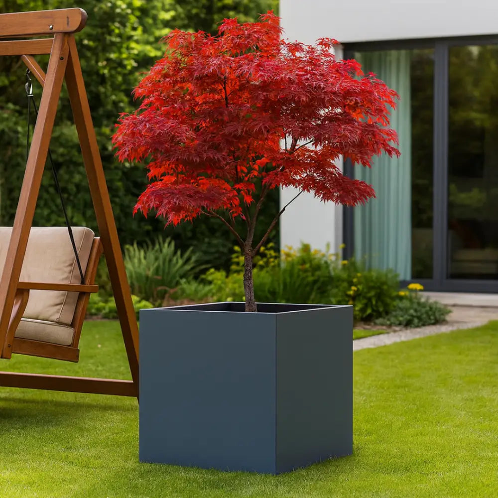 Pot de fleur carré 100x100 - Gris foncé