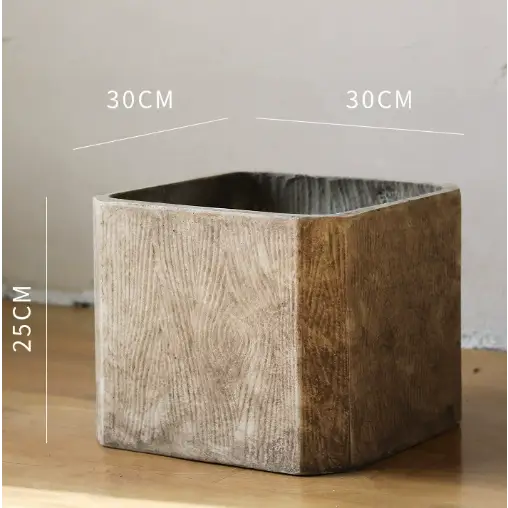 Pot de fleur carré 30x30 - Beige sable