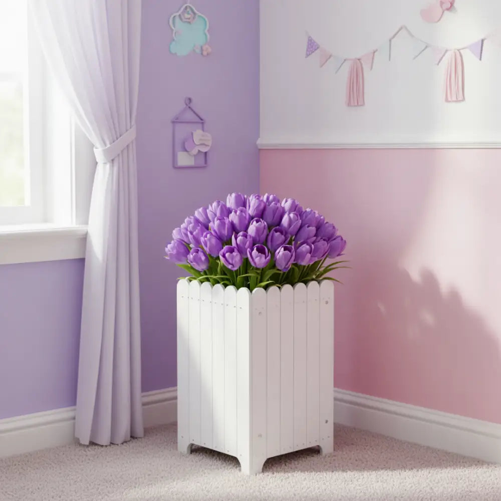 Pot de fleur carré 50x50 blanc