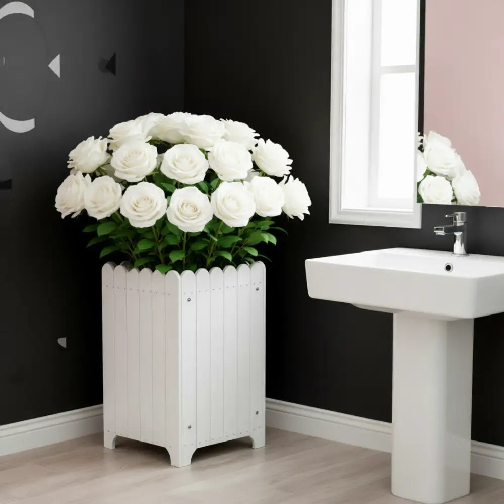 Pot de fleur carré 50x50 blanc