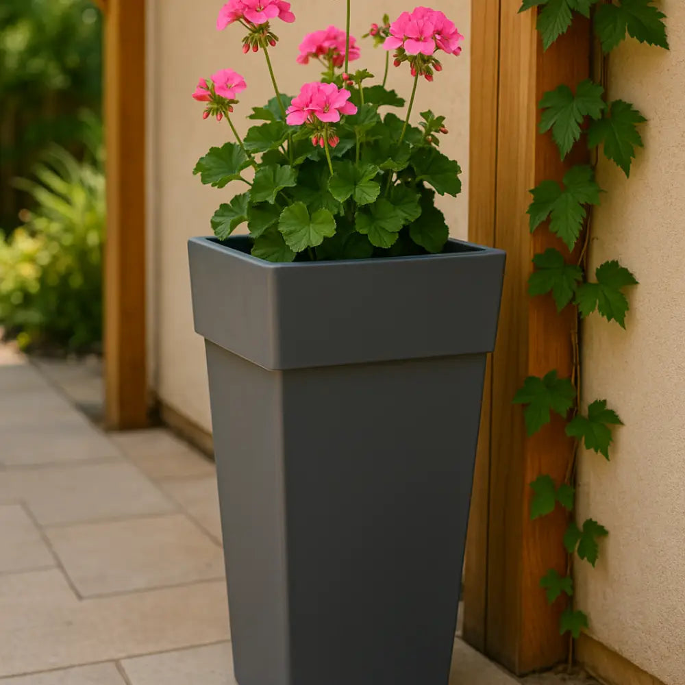 Pot de fleur carré anthracite