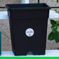Pot de fleur carré en plastique - Noir texturé