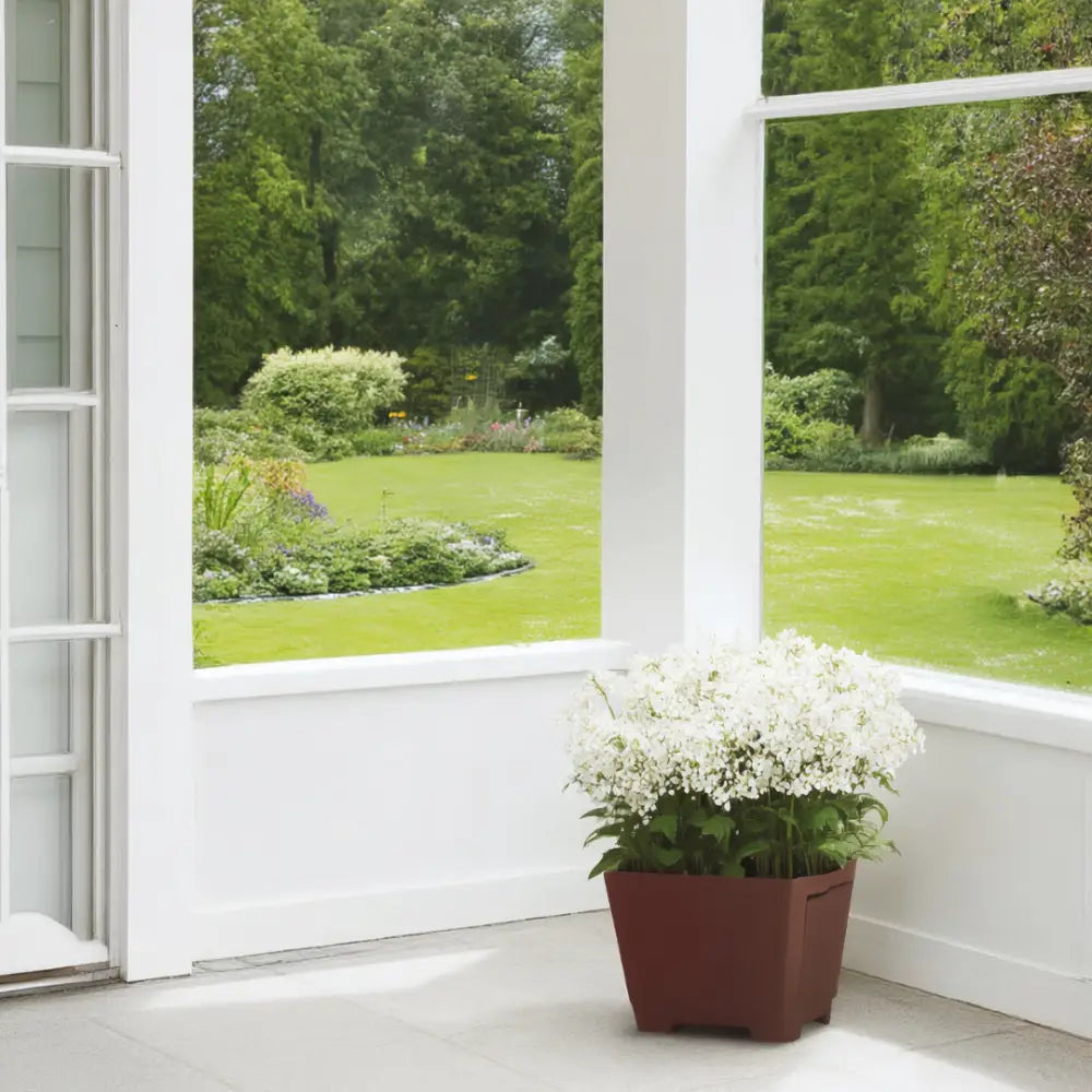Pot de fleur carré en résine - Violet cramoisi