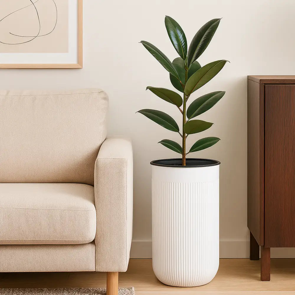 Pot de fleur cylindrique plastique