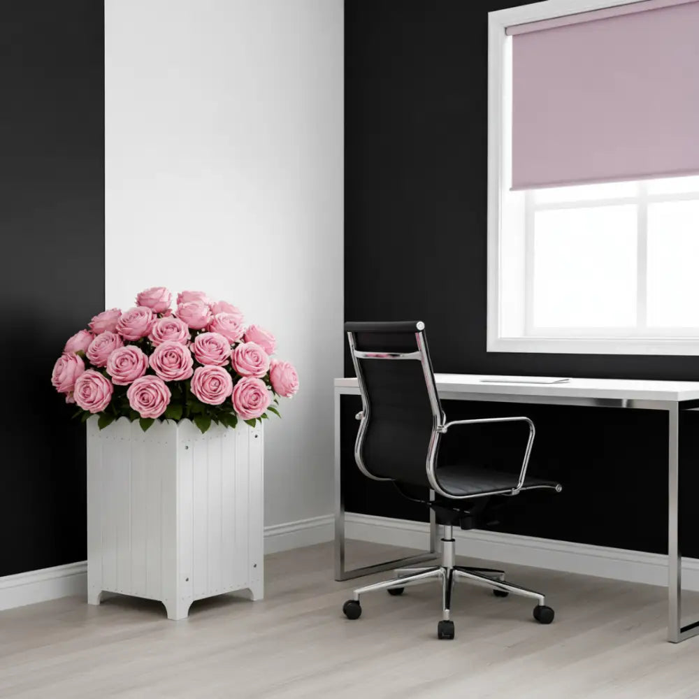 Pot de fleur en bois carré - Blanc