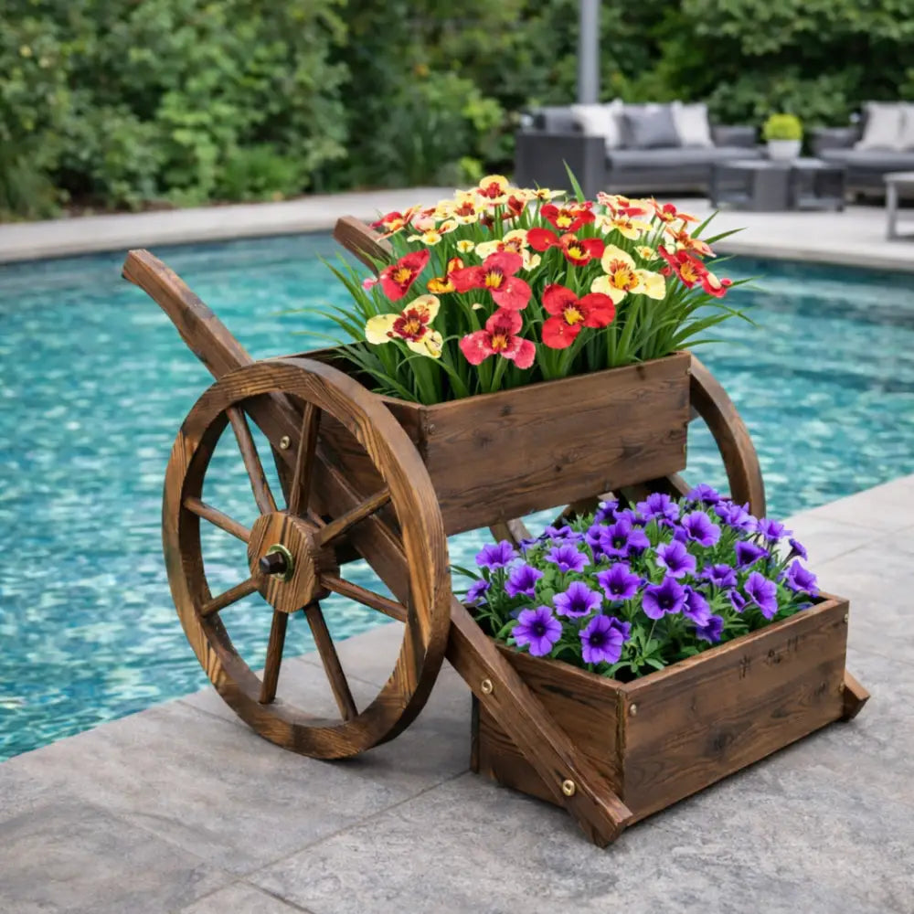 Pot de fleur en bois exterieur