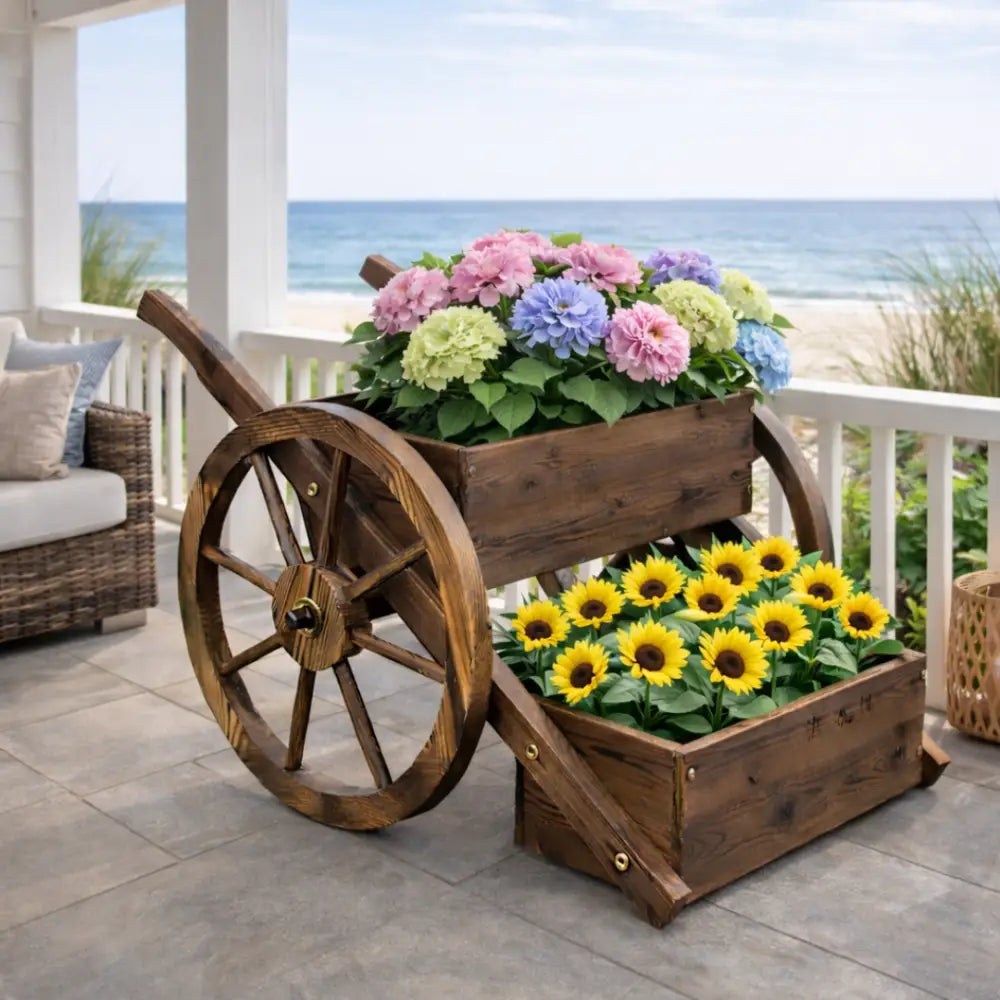 Pot de fleur en bois exterieur
