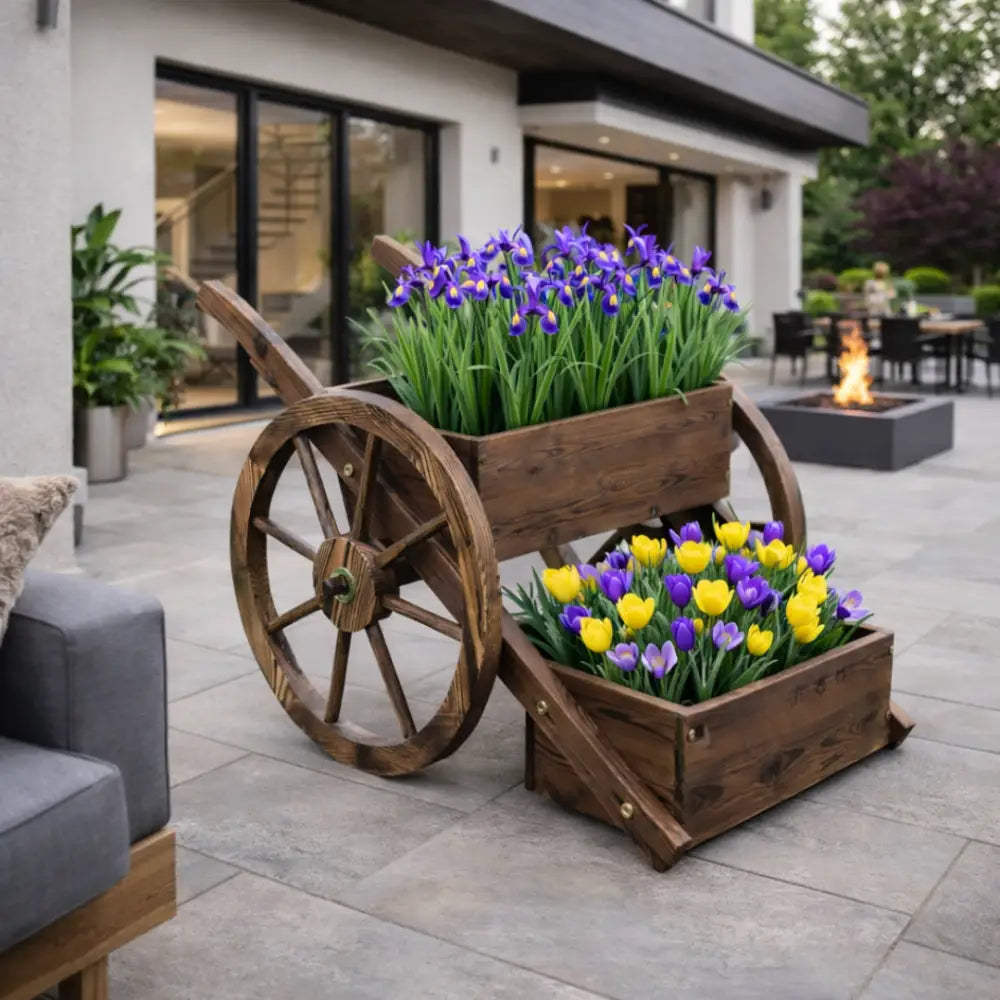 Pot de fleur en bois exterieur