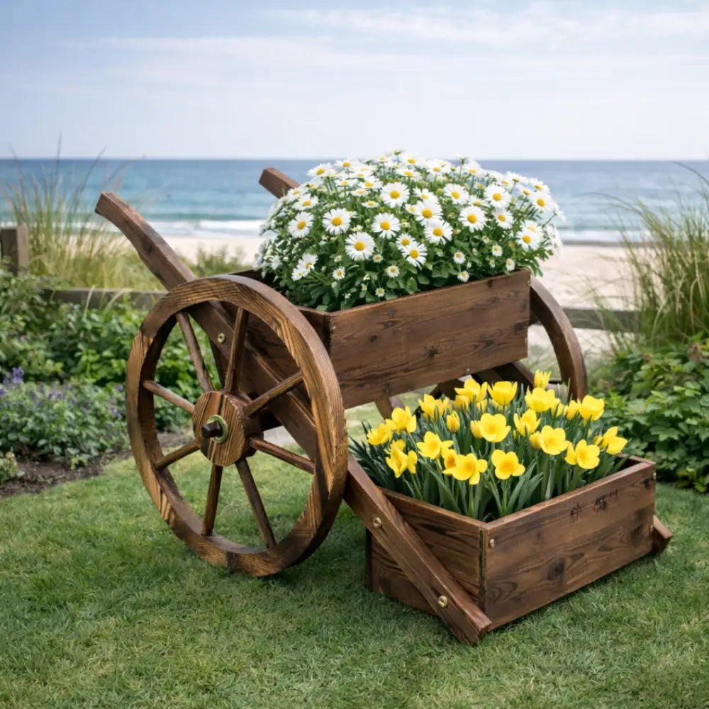 Pot de fleur en bois exterieur