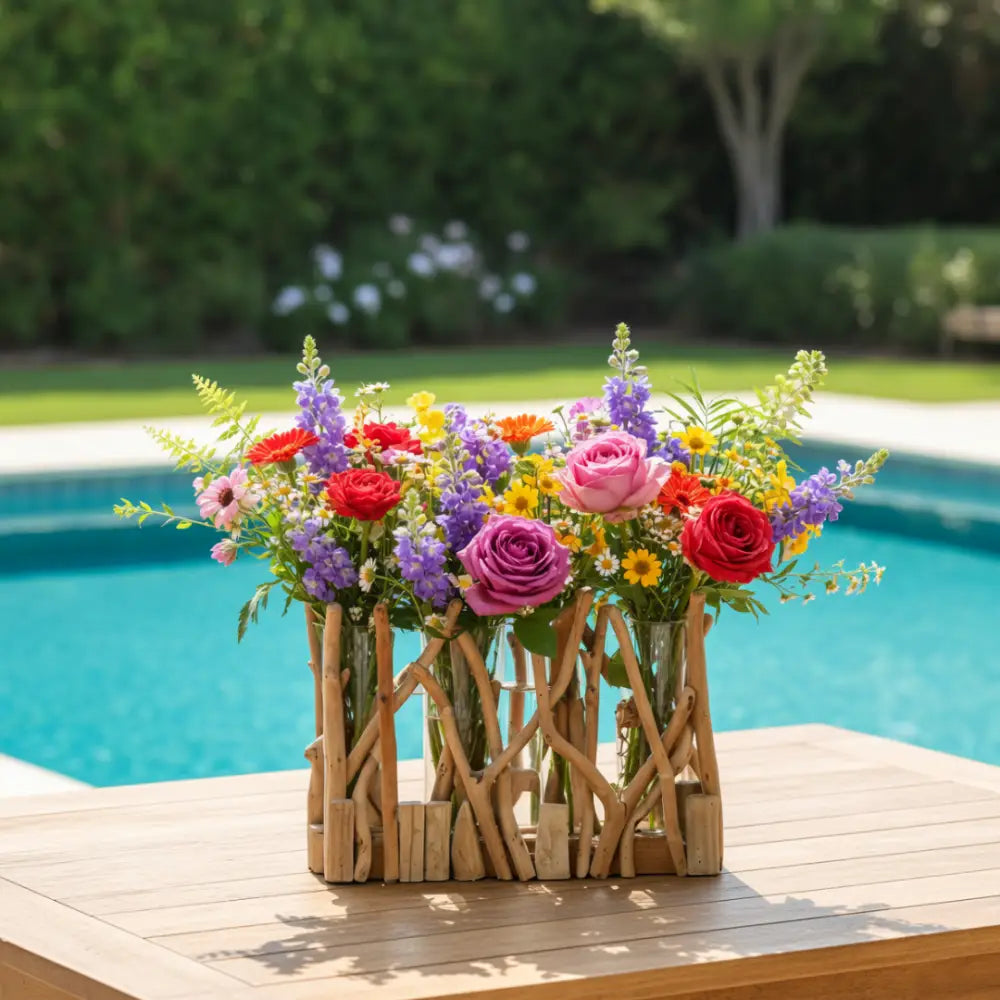 Pot de fleur en bois flotté