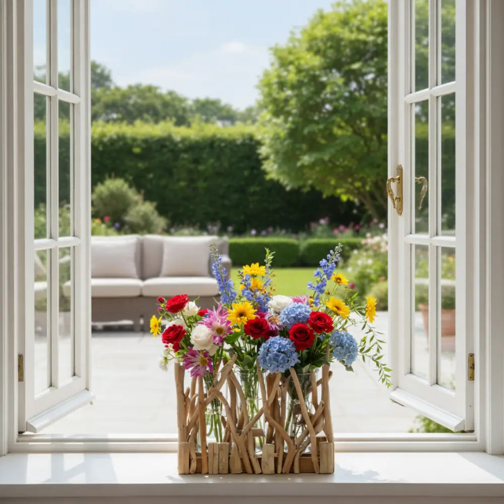 Pot de fleur en bois flotté