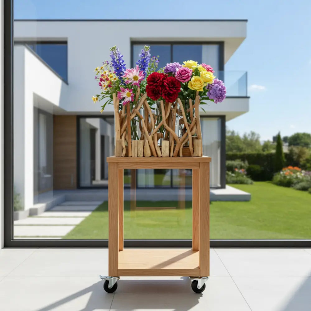 Pot de fleur en bois flotté