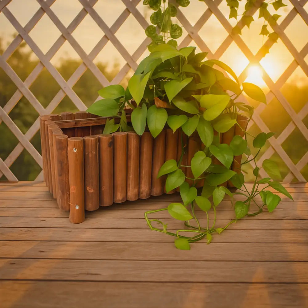 Pot de fleur en bois rectangulaire