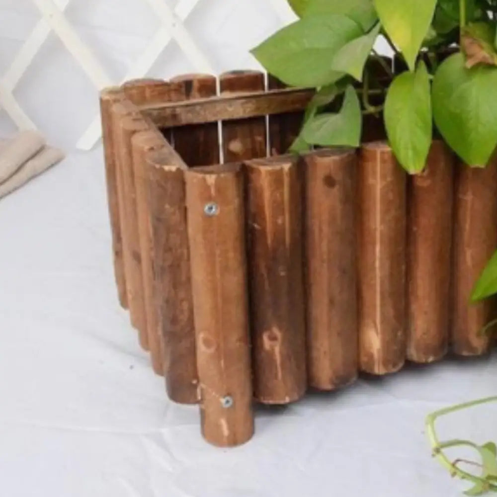 Pot de fleur en bois rectangulaire