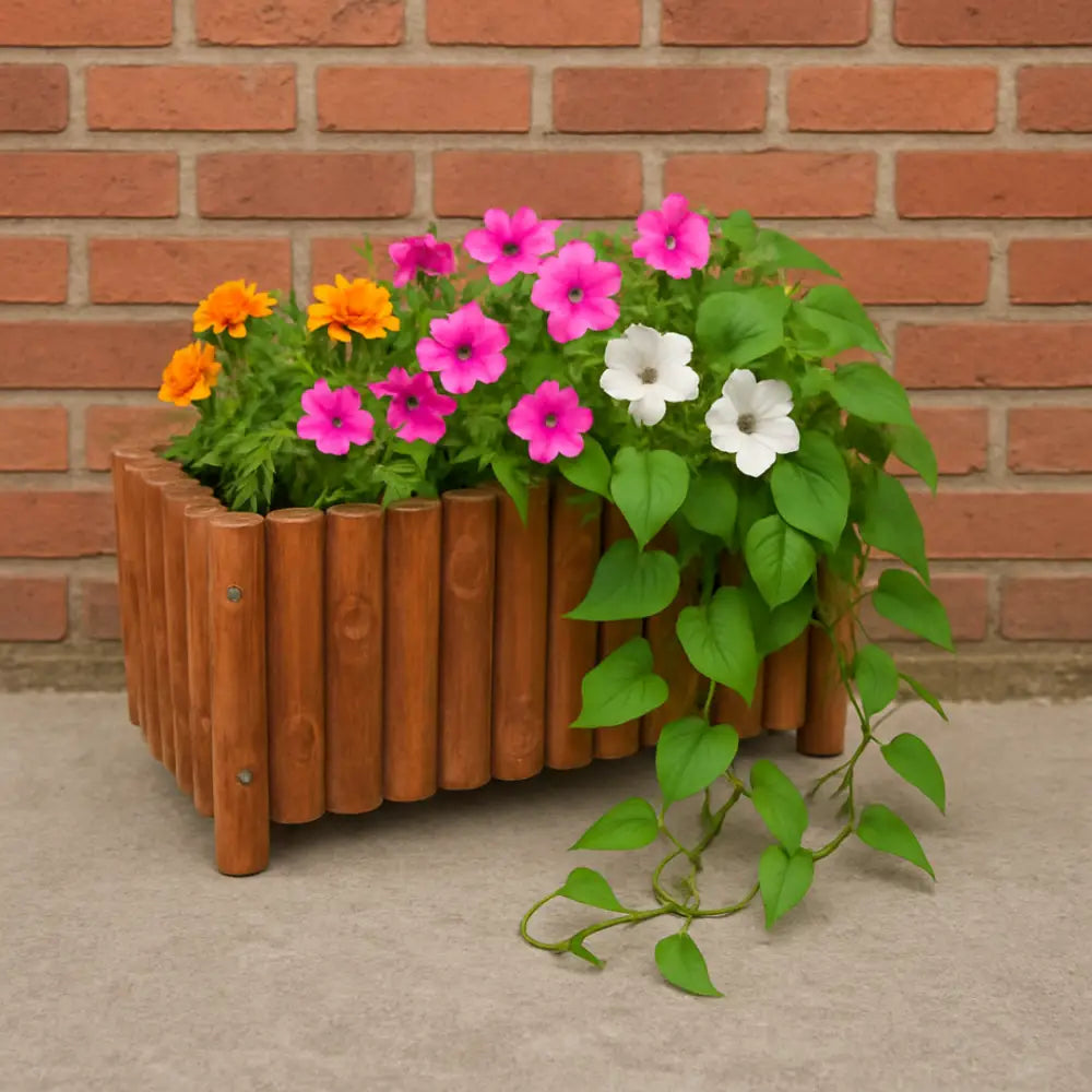 Pot de fleur en bois rectangulaire