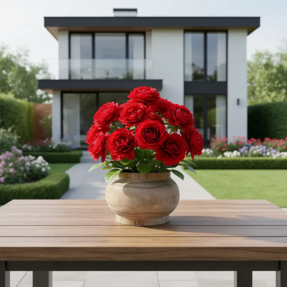 Pot de fleur en bois rond