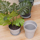 Pot de fleur en plastique gris