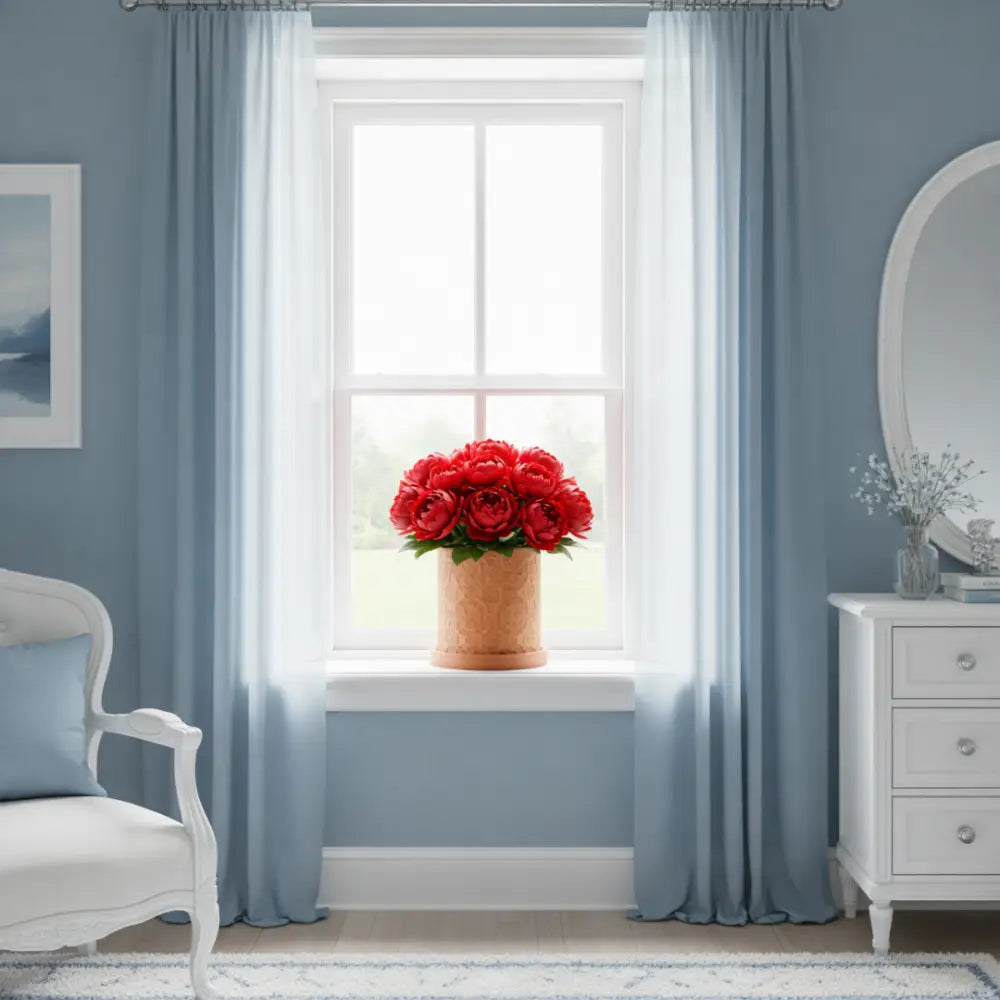 Pot de fleur en terre cuite décoré