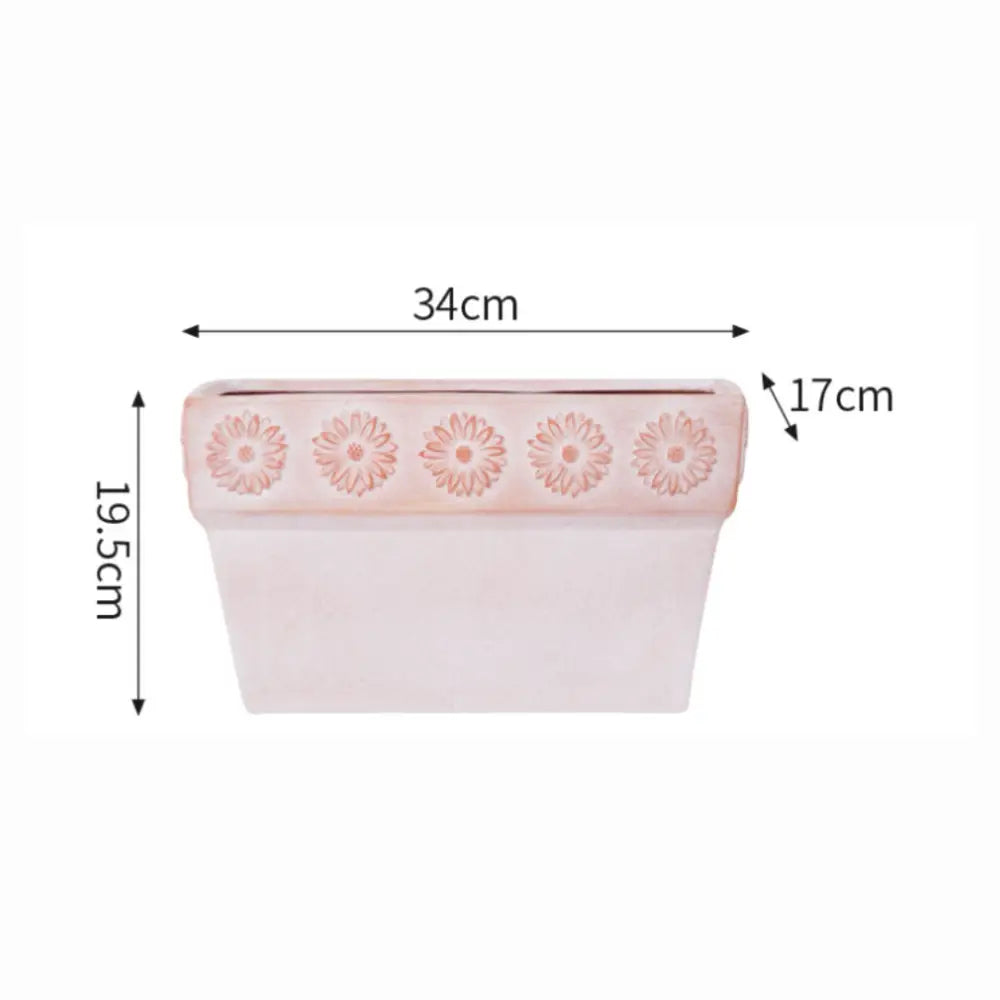 Pot de fleur en terre cuite rectangulaire