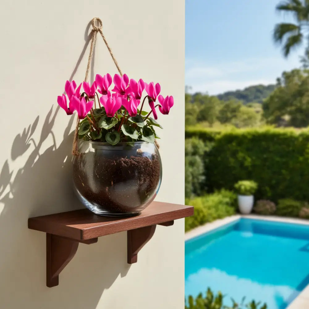 Pot de fleur en verre suspendu