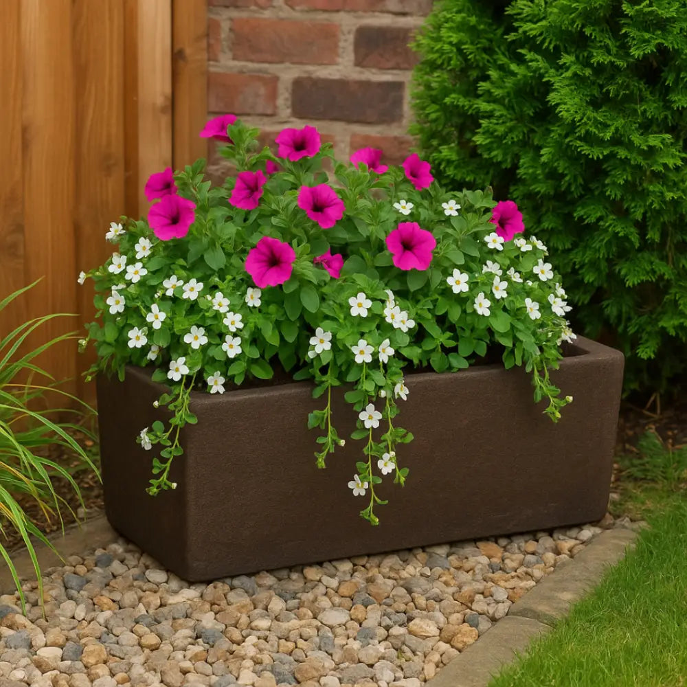Pot de fleur extérieur grande taille rectangulaire