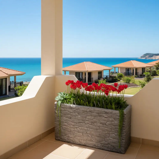 Pot de fleur géant rectangulaire