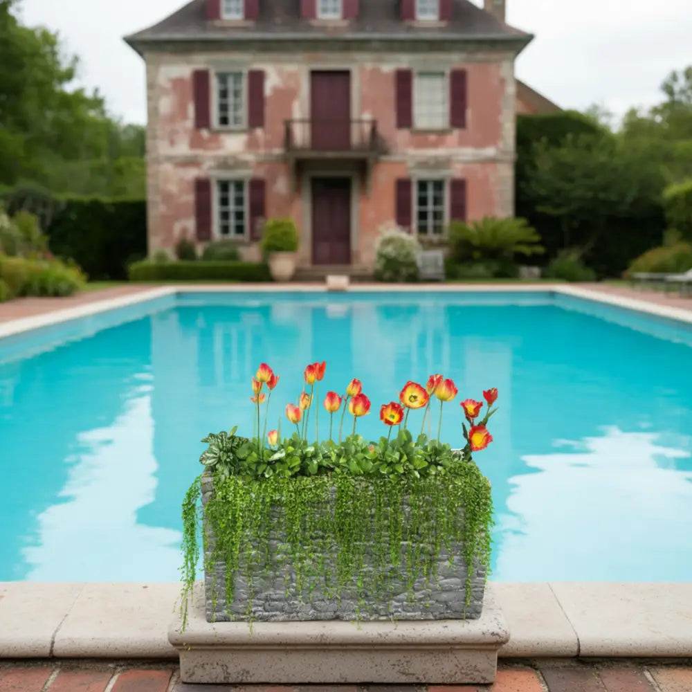 Pot de fleur géant rectangulaire