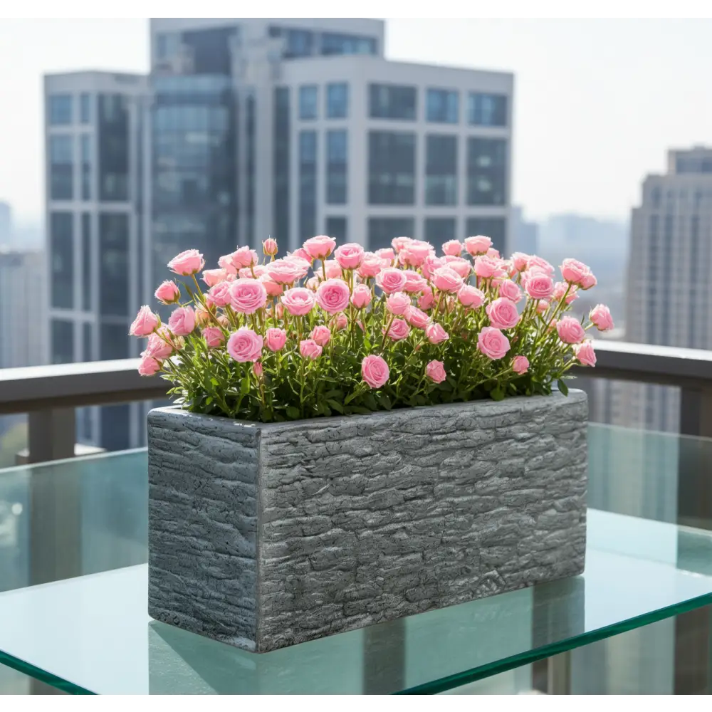 Pot de fleur géant rectangulaire