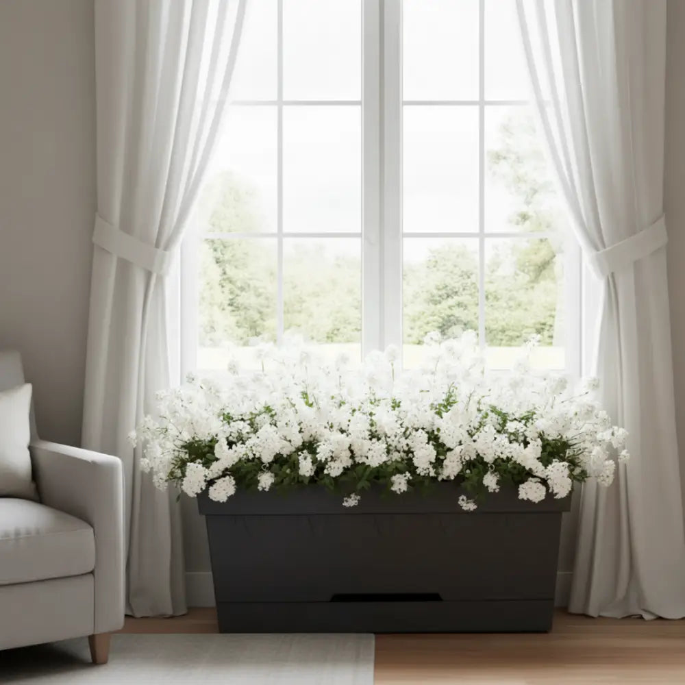 Pot de fleur gris anthracite rectangulaire