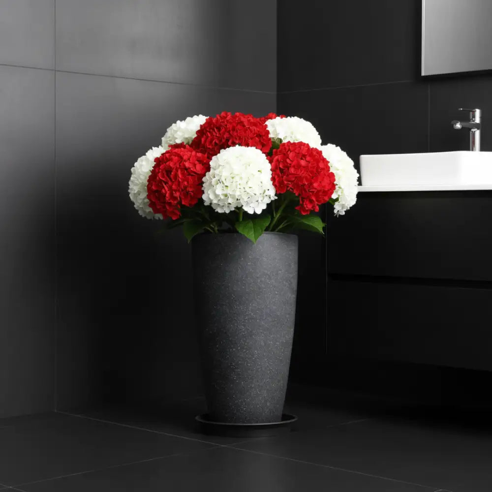 Pot de fleur haut plastique - Gris foncé