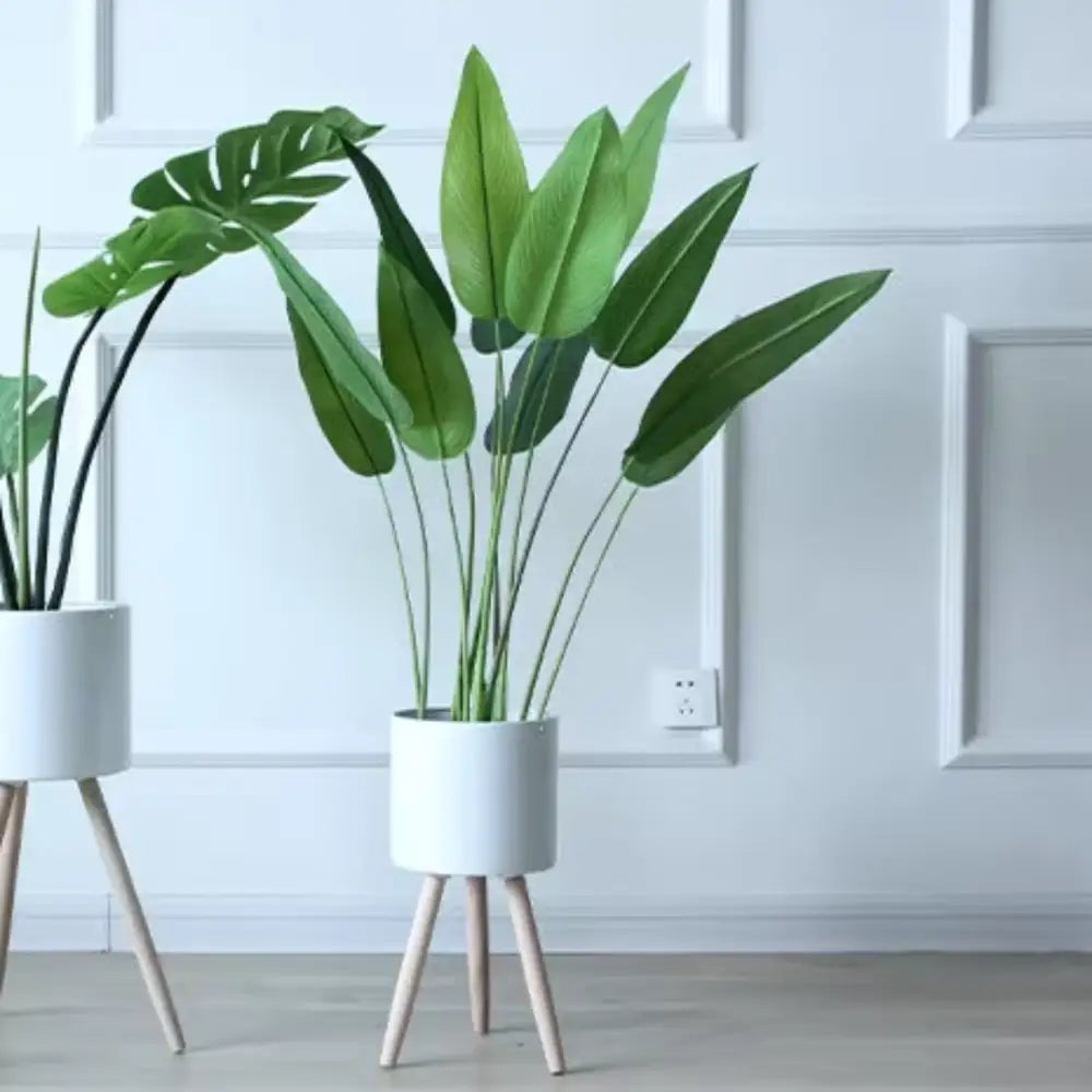 Pot de fleur métal sur pied Blanc