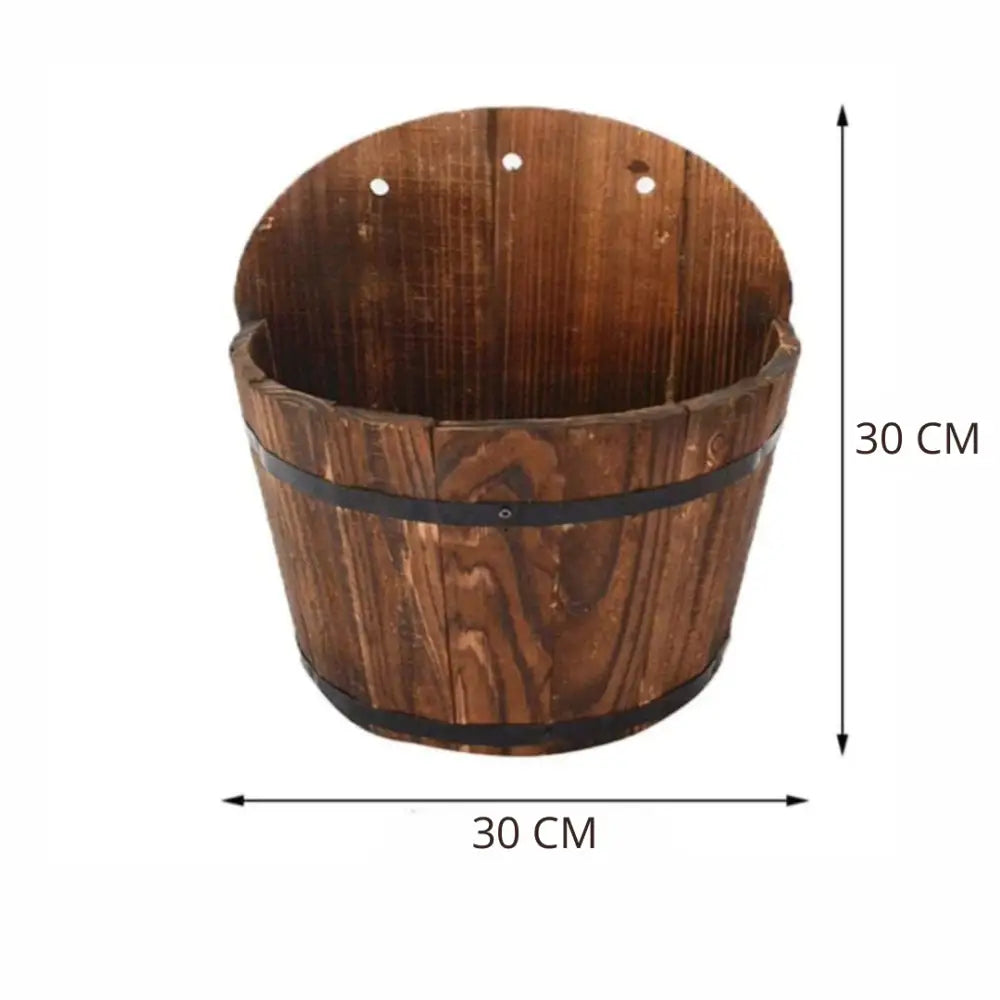 Pot de fleur mural en bois