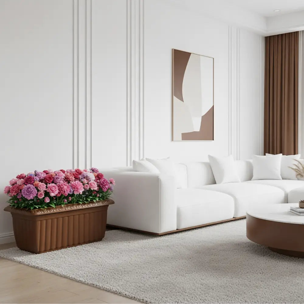 Pot de fleur plastique grande taille rectangulaire