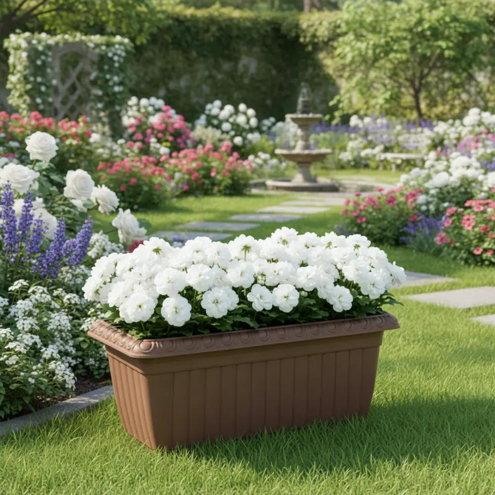 Pot de fleur plastique grande taille rectangulaire