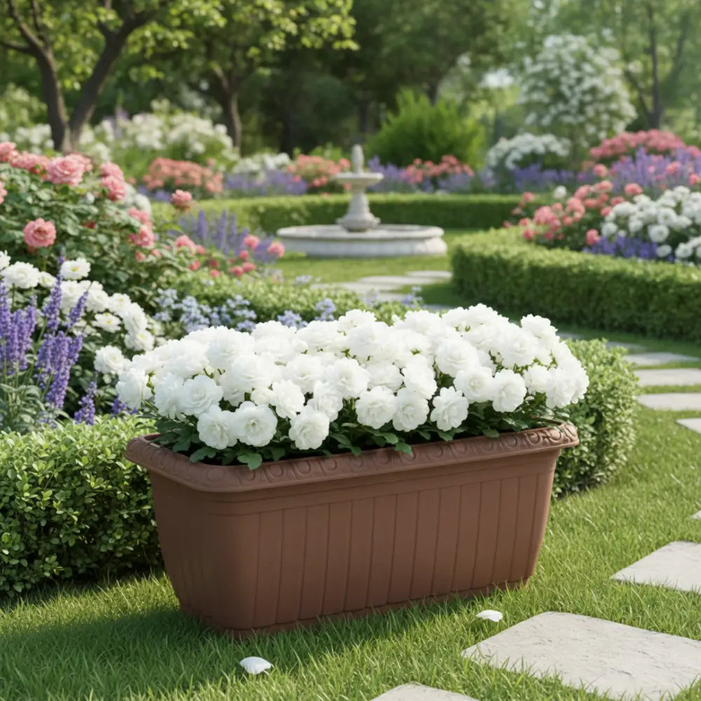 Pot de fleur plastique grande taille rectangulaire