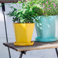 Pot de fleur plastique jaune
