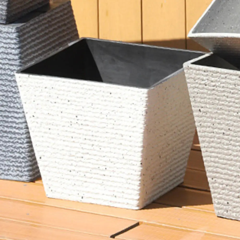 Pot de fleur plastique recyclage - Blanc quartz