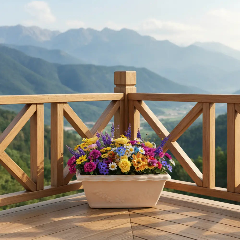 Pot de fleur rectangulaire balcon