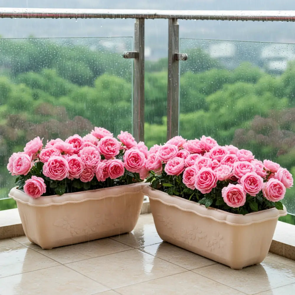 Pot de fleur rectangulaire balcon