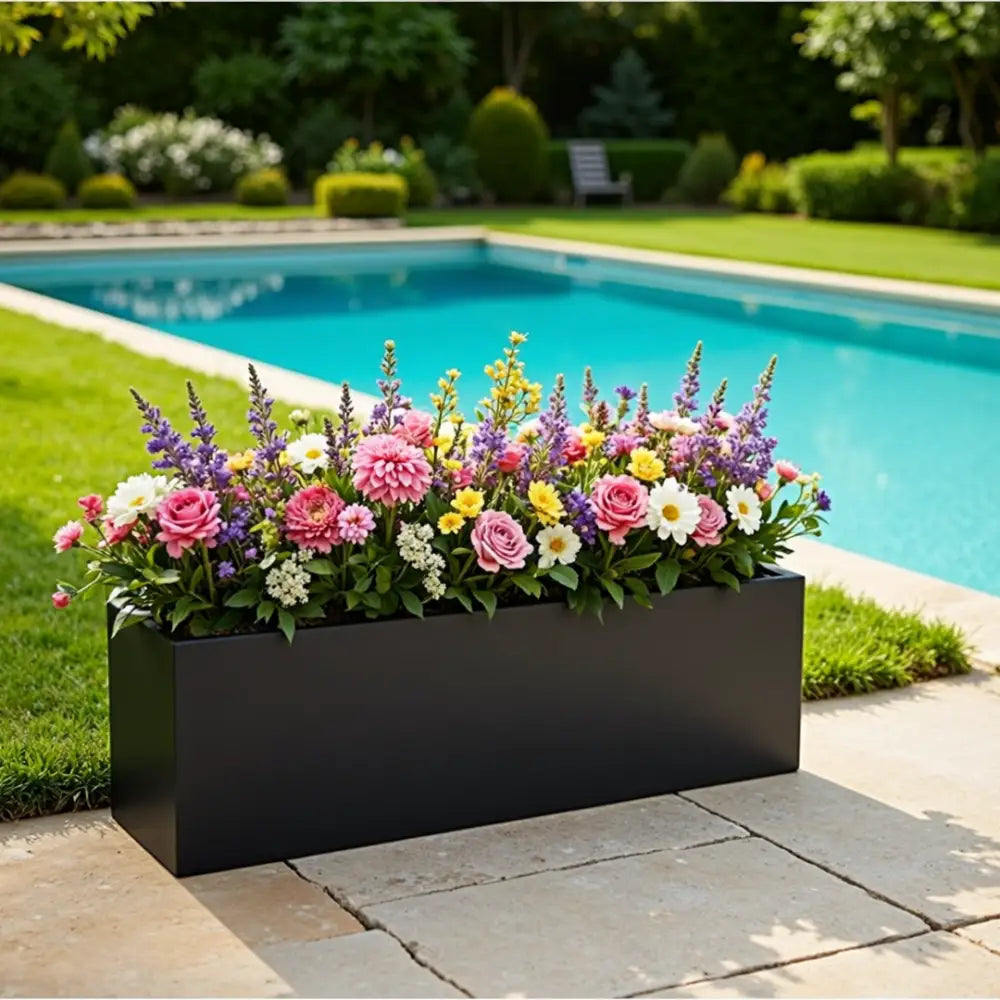 Pot de fleur rectangulaire beton