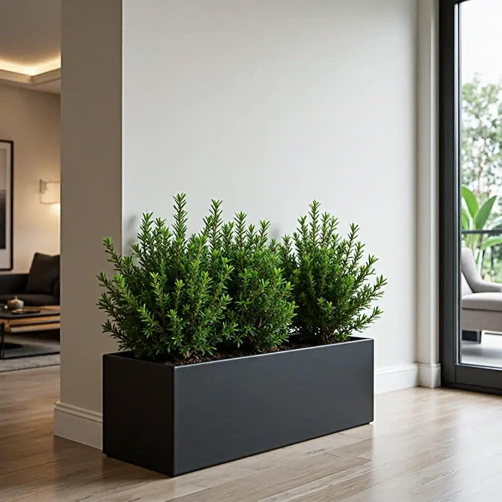 Pot de fleur rectangulaire beton - Noir