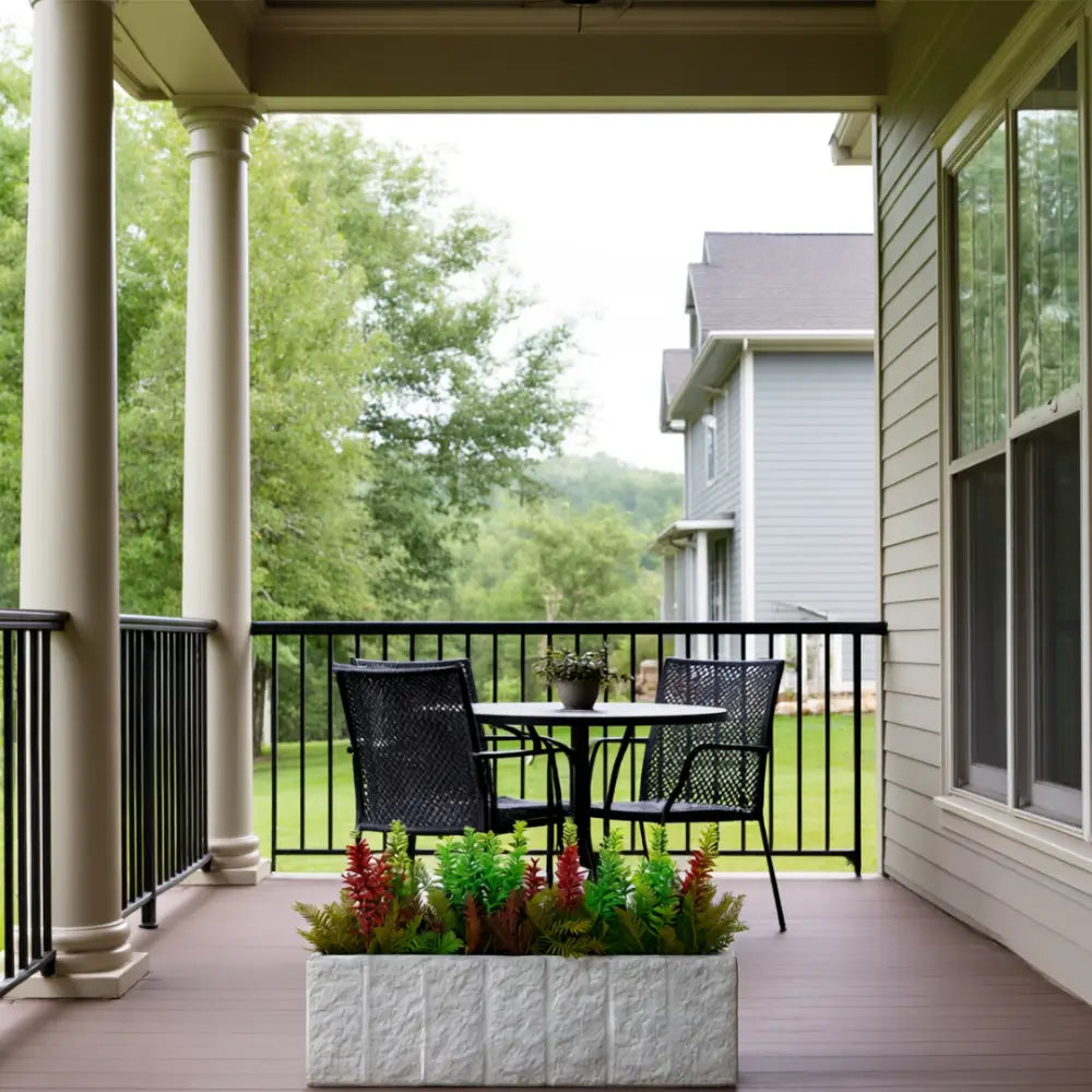 Pot de fleur rectangulaire blanc