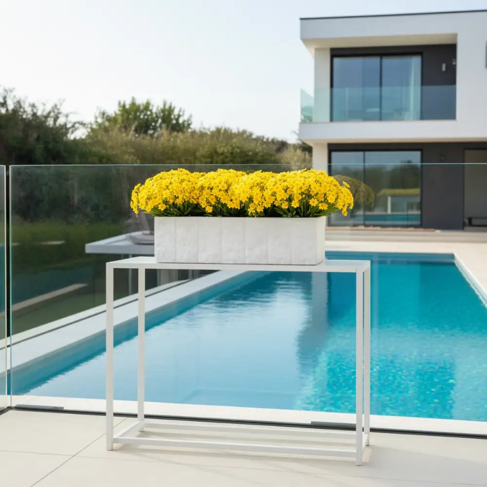 Pot de fleur rectangulaire blanc