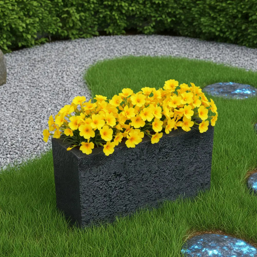 Pot de fleur rectangulaire noir